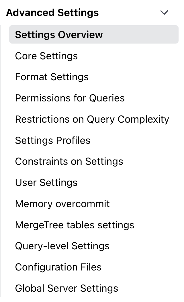 Cloud 설정 사이드바